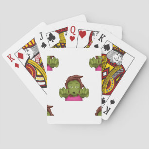 emoji zombie woman poker cards