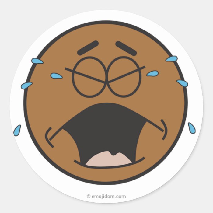 Emojidom stickers Crying black smiley