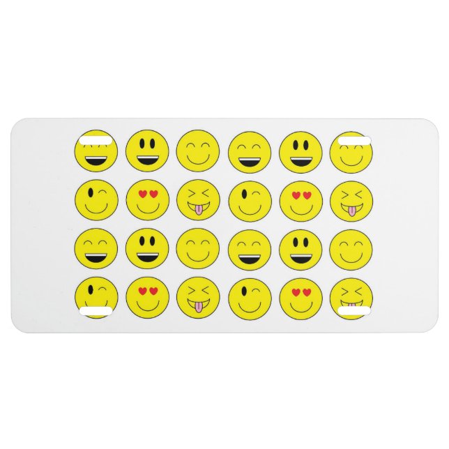 "Emojis" Aluminum License Plate (Front)