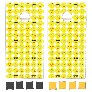 Emojis Backdrop Cornhole Set
