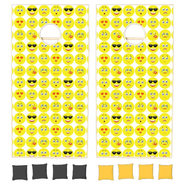 Emojis Backdrop Cornhole Set (Set)