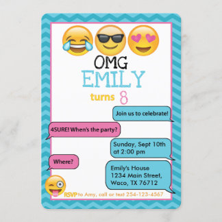 Emojis Birthday Party- Invitation
