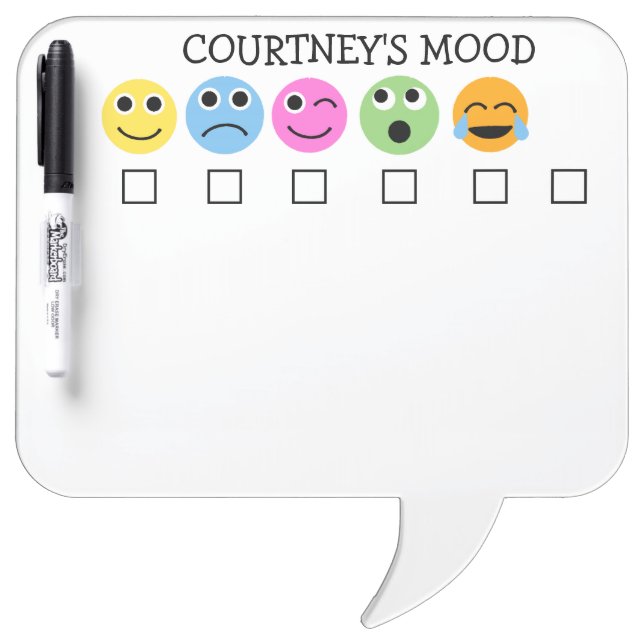 Emojis Emotions Check One Personalized Dry Erase Board (Front)