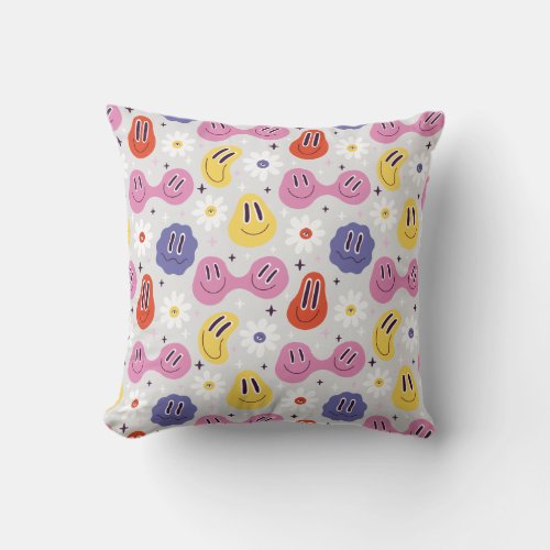 Emojis_ Happy faces _ Daisy Throw Pillow