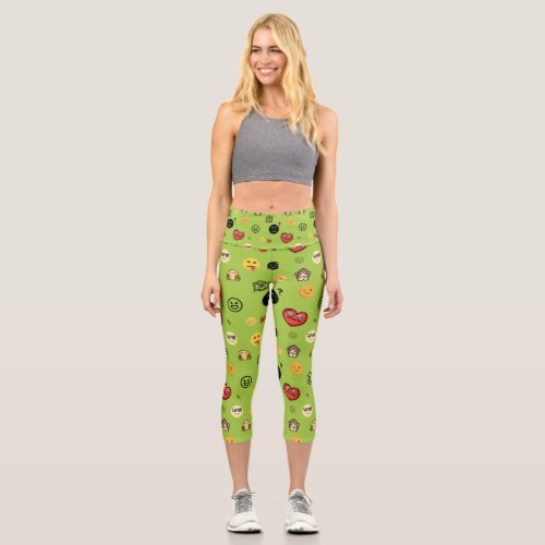 Emojis pattern  capri leggings