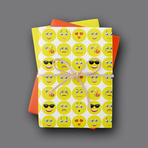 Emojis Pattern Wrapping Paper Sheets