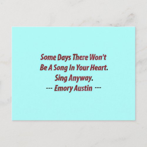 Emory Austin Inspirational Motivational Quote Postcard