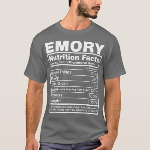 Emory Nutrition FactsEmory Name Birthday  T_Shirt