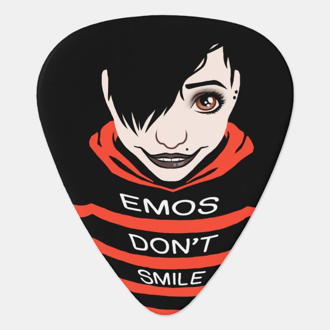 Emos Don't Smile Guitar Pick (Front)