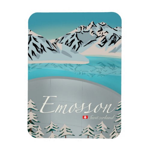 Emosson Dam Majestic Swiss Alps Art Magnet