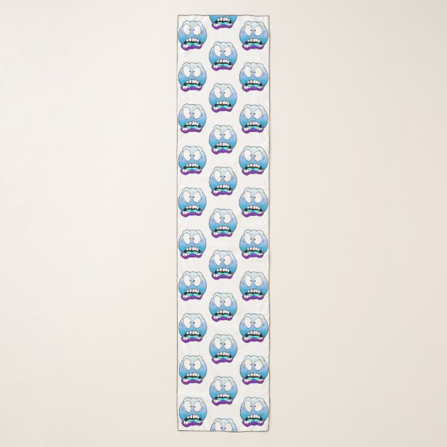 Emote Face Chiffon Scarf (Front)