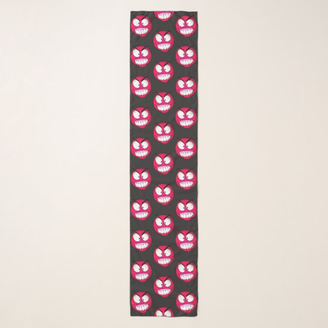 Emote Face Chiffon Scarf (Front)