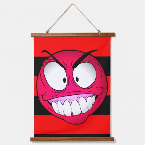 Emote Face Wood Topped Wall Tapestry