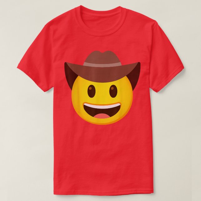 Emoticon Cowboy Hat Face  T-Shirt (Design Front)
