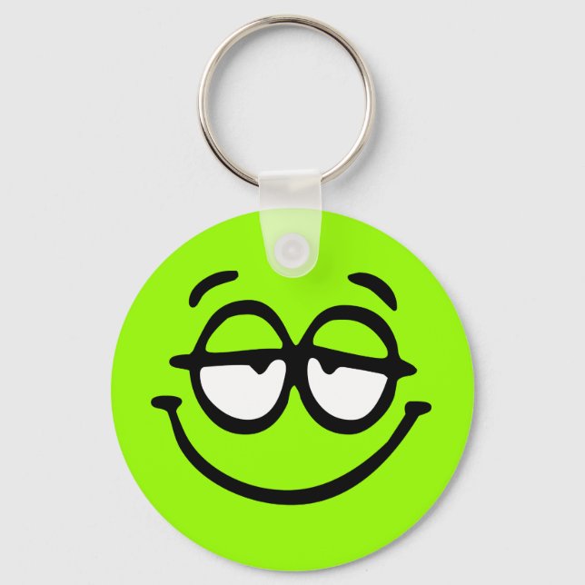 Emoticon Customizable Background Keychain (Front)