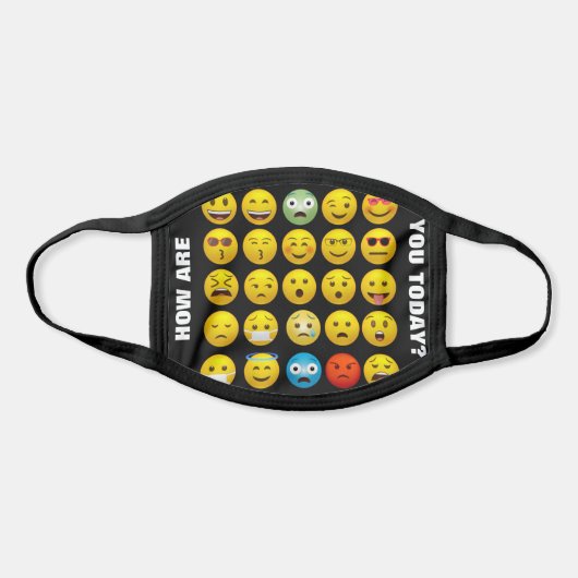 Emoticon Emoji How Are You Today Facial Expression Face Mask (Front)
