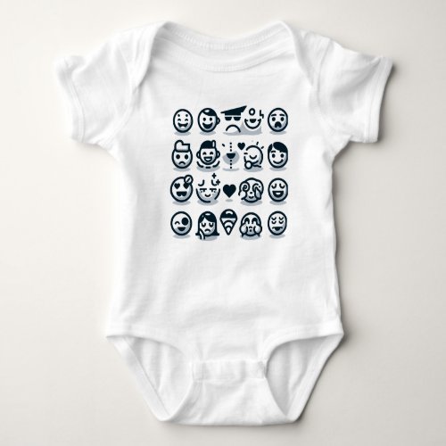 Emoticon Ensemble Baby Bodysuit