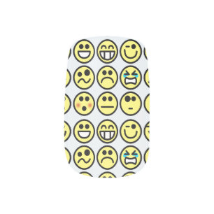 emoticon happy face nail wraps decals stickers