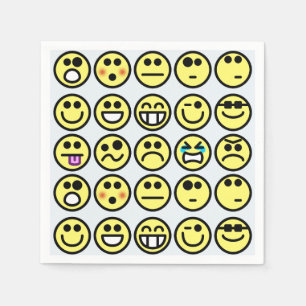 emoticon happy face napkins