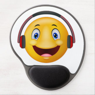 Emoticon listening music gel mouse pad