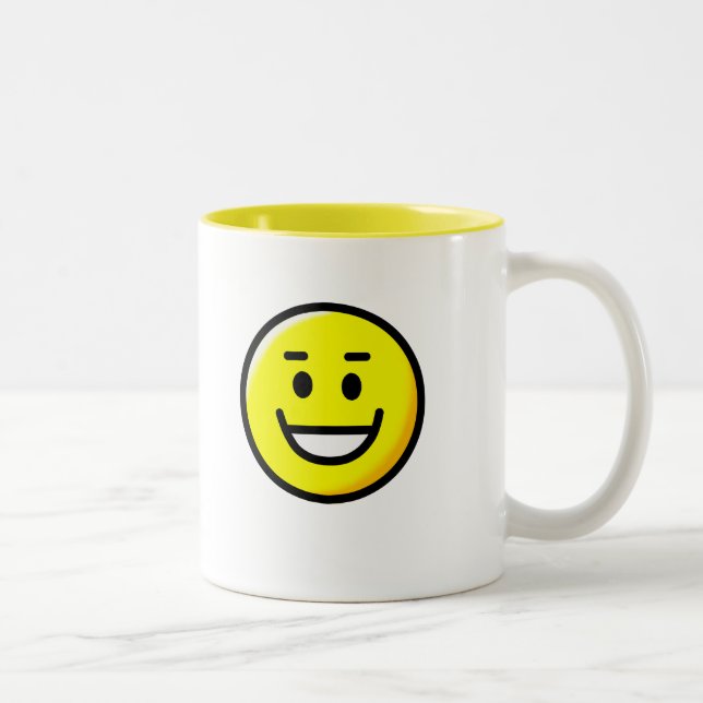 Emoticon Mug: Smile Two-Tone Coffee Mug (Right)