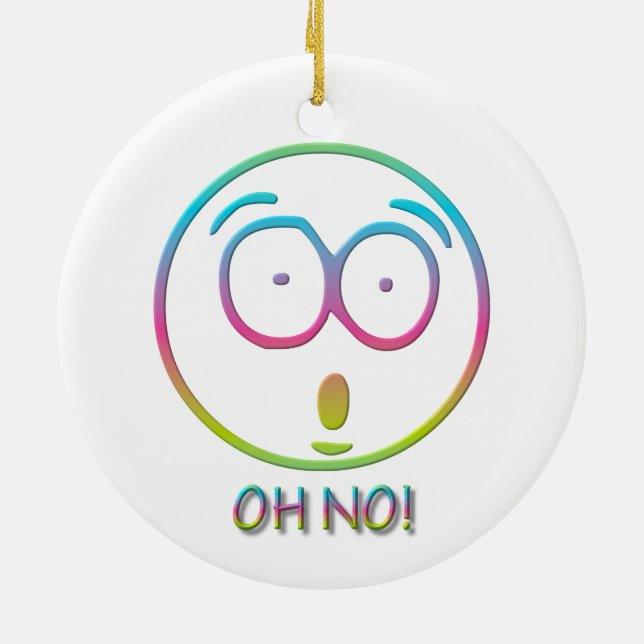 Emoticon "Oh no!" Ceramic Ornament (Back)