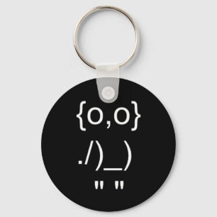 Emoticon Owl ASCII Text Art Keychain