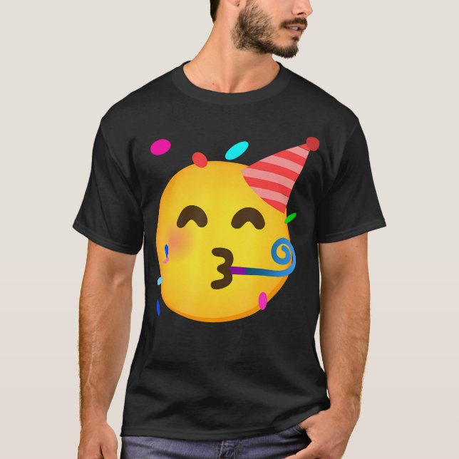 Emoticon Partying Face Birthday T-Shirt (Front)