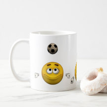 Emoticon plays football, cartoon style