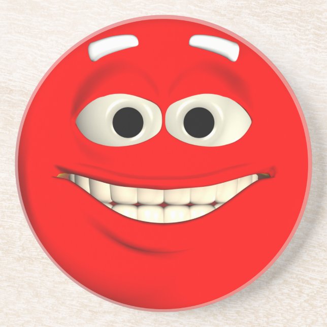 Emoticon Sandstone Coaster (Front)