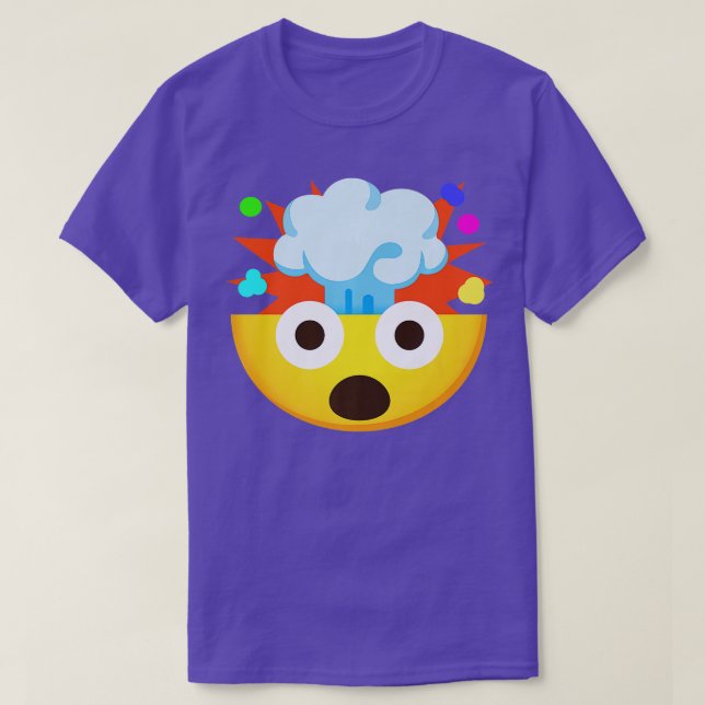 Emoticon Shocked Face with Exploding Head Premium  T-Shirt (Design Front)
