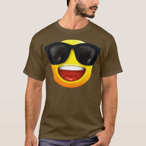 Emoticon  Smiling with Sunglasses Premium  T_Shirt
