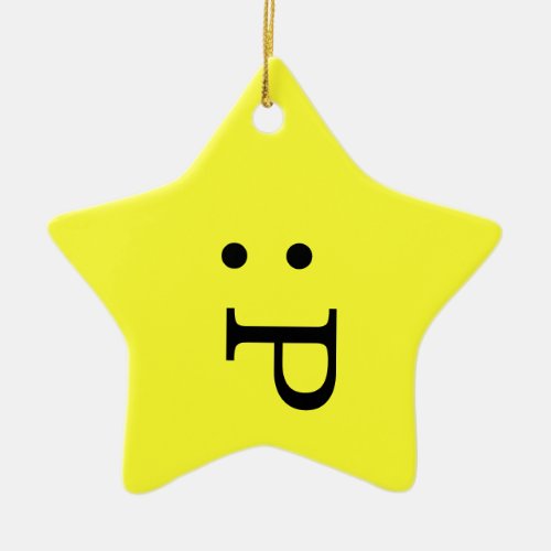 Emoticon Star Ornament _ Tongue Sticking Out