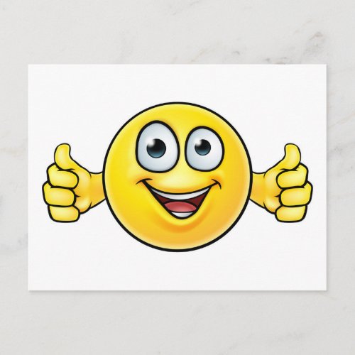 Emoticon Thumbs Up Icon Postcard