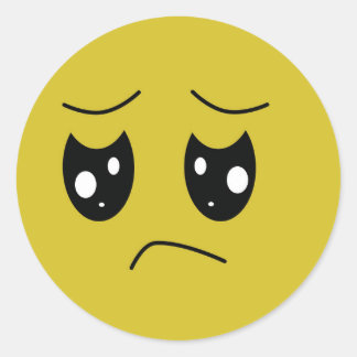 emoticon unhappy classic round sticker