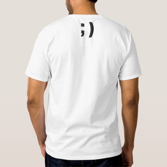 Emoticon Wink Embroidered Shirt (Back)