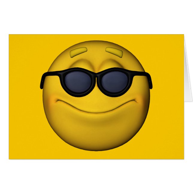 Emoticon With Sunglasses Cards (Front Horizontal)