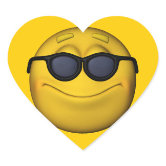 Emoticon With Sunglasses Heart Sticker