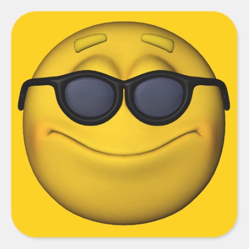 Emoticon With Sunglasses Square Sticker