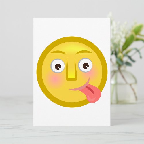 Emoticon With Tongue Out Invitation
