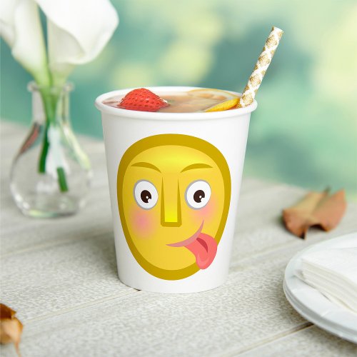 Emoticon With Tongue Out Paper Cups