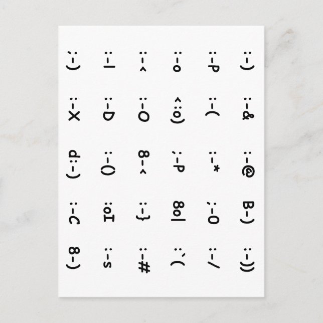Emoticons Postcard (Front)