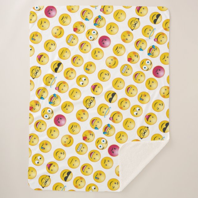 Emoticons Sherpa Blanket (Front)