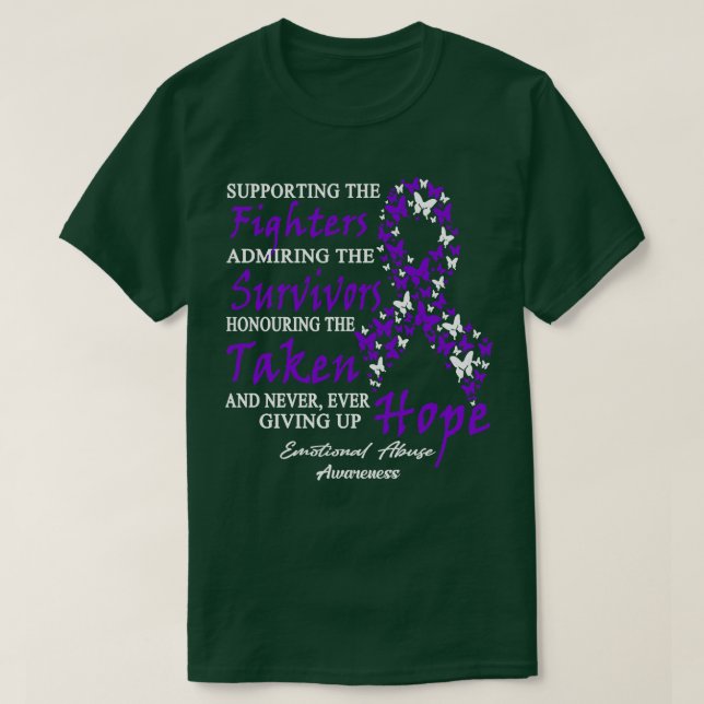 Emotional Abuse Awareness Supporting The Fighters  T-Shirt (Design Front)