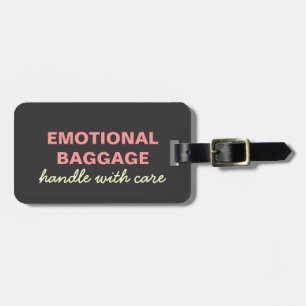 Emotional Baggage: Handle With Care - Pink, Yellow Luggage Tag