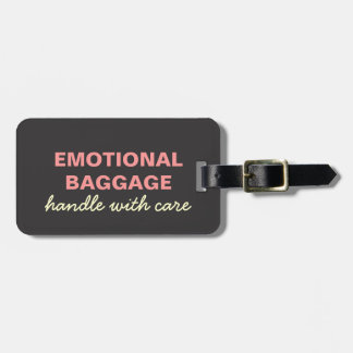Emotional Baggage: Handle With Care - Pink, Yellow Luggage Tag