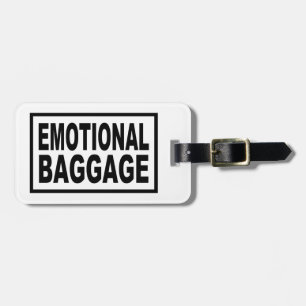 "EMOTIONAL BAGGAGE" Typography Luggage Tag