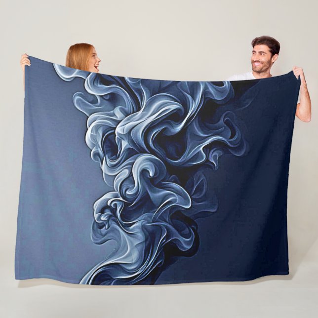 Emotional Blue Smoke Art Fleece Blanket (In Situ)