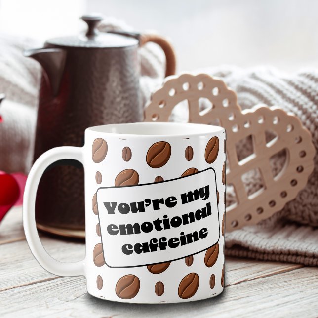 Emotional Caffeine Beans Valentine’s Day  Coffee Mug (Creator Uploaded)