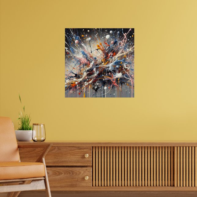 Emotional Color Splash – Abstract Expressionist Pa Poster (Living Room 2)